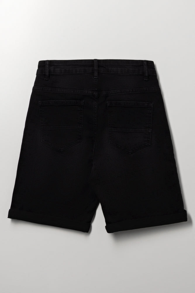 Versatile Black Denim Shorts (2)