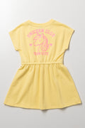 Yellow Unicorn Fleece Casual Dress (2)