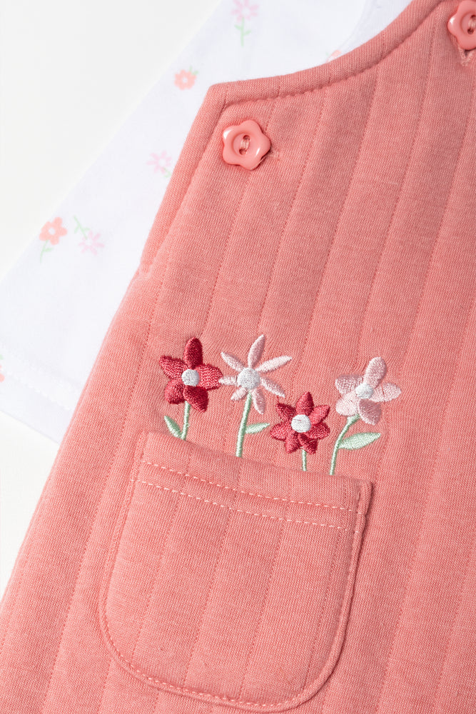 Floral Embroidered Baby Dungaree Set (2)