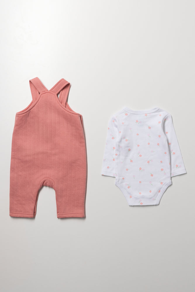 Floral Embroidered Baby Dungaree Set (4)