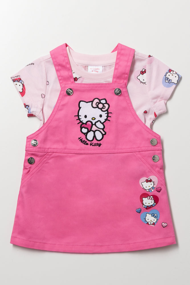Hello Kitty Pinafore Set Pink