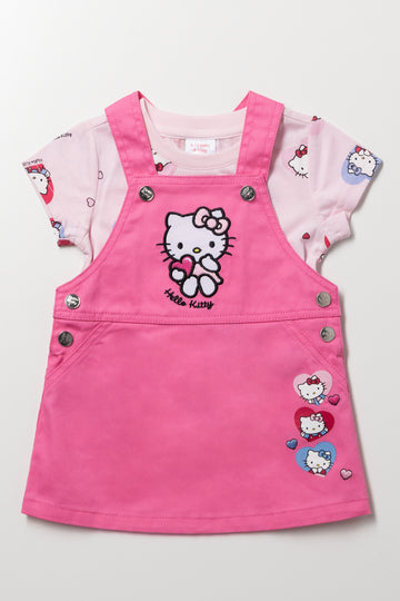 Hello Kitty Pinafore Set Pink