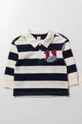 Navy Stripe Long Sleeve Golfer