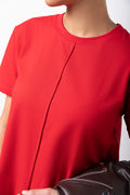 Red Pintuck T-Shirt Dress (3)