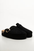 Buckle Mules Black