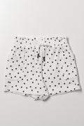 Spot Textured Shorts White