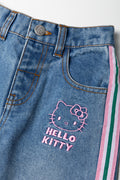 Hello Kitty Side Stripe Barrel Denim Jeans Blue (1)