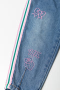 Hello Kitty Side Stripe Barrel Denim Jeans Blue (2)