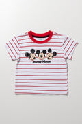 Striped Mickey Mouse Baby T-Shirt
