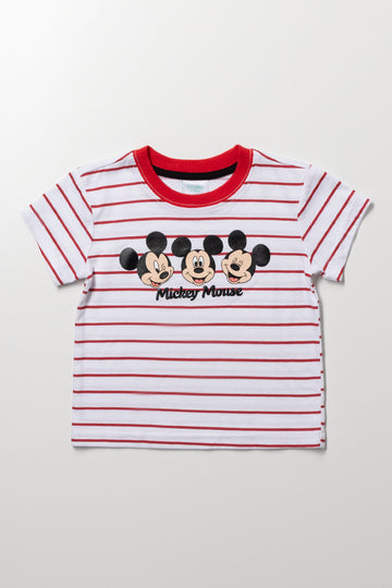 Striped Mickey Mouse Baby T-Shirt