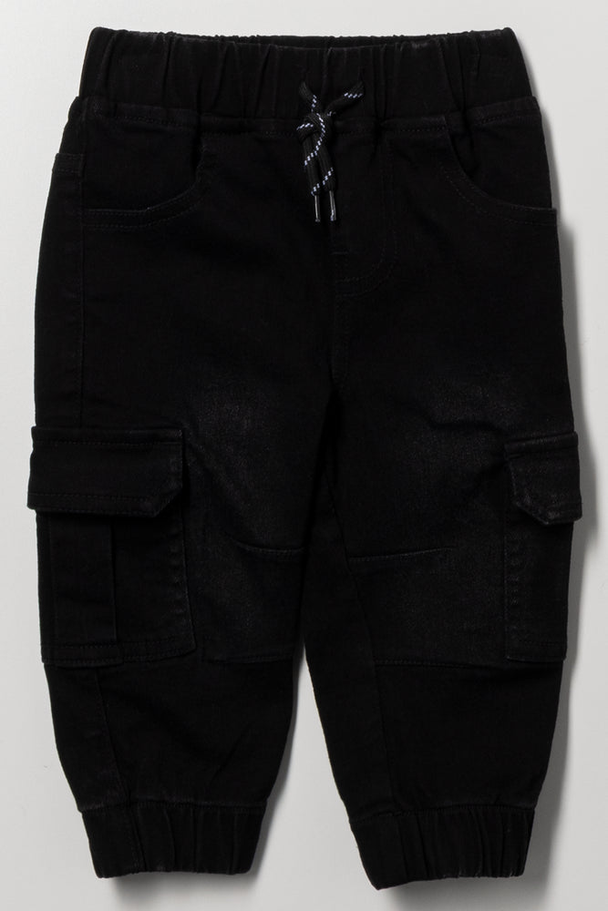 Cargo Denim Jeans Black