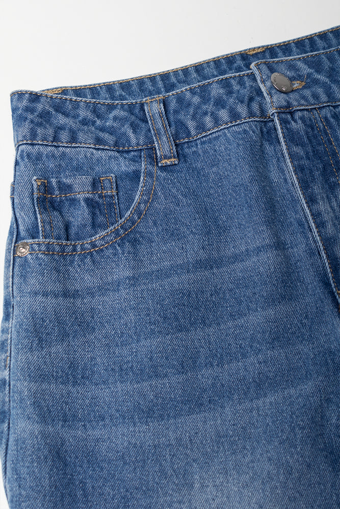 Denim Jeans with Diamante Turn Up (1)