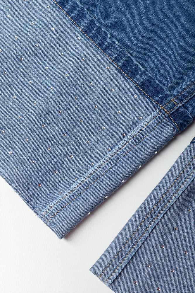 Denim Jeans with Diamante Turn Up (2)