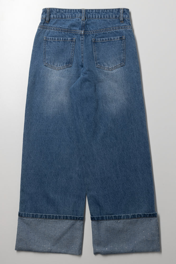 Denim Jeans with Diamante Turn Up (3)