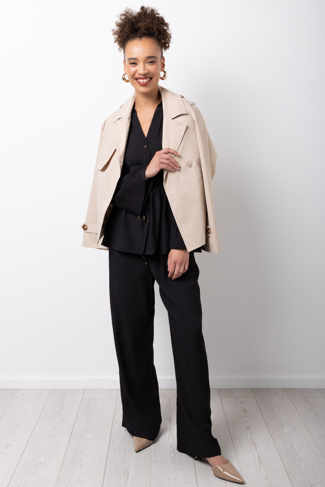 Crinkle Pants Black