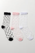 3 Pack Sheer Socks Multicolour