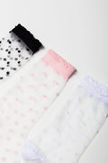 3 Pack Sheer Socks Multicolour (1)