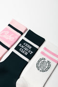 3 Pack Anklet Socks Cream, Green And Pink (1)