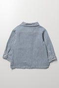 Blue Striped Denim Shacket (2)