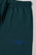 Dark Green Embroidered Knit Shorts (1)