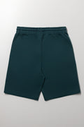 Dark Green Embroidered Knit Shorts (2)