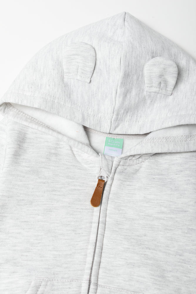 Zip Through Grey Melange Tracktop (1)