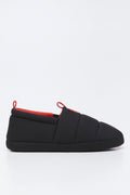 Black Quilted Slip On Slippers (1)
