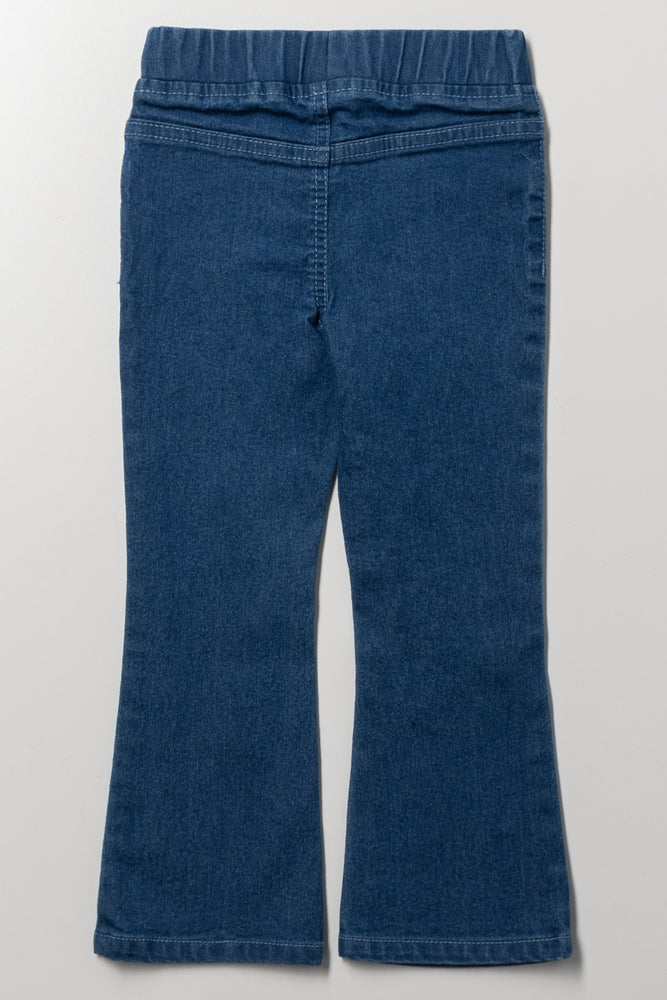 Bow Embroidered Flare Leg Jegging (2)