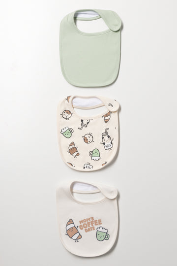 3 Pack Bibs Cream