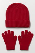 2 Piece Hat Set Red