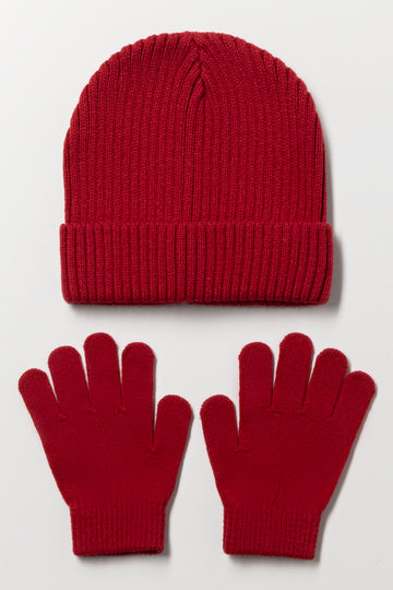 2 Piece Hat Set Red