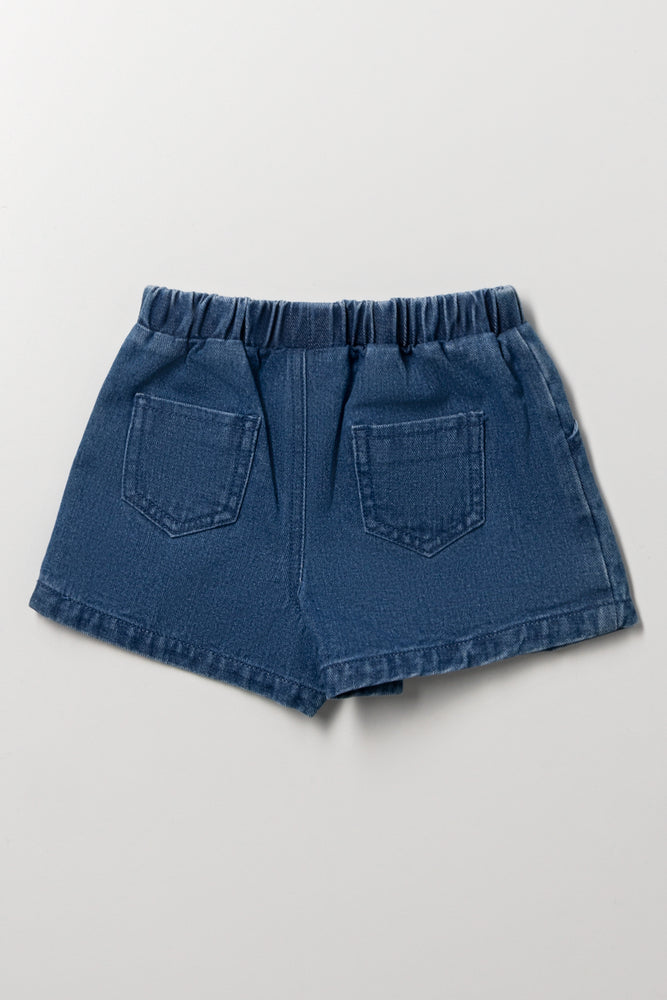 Pleated Denim Shorts (2)