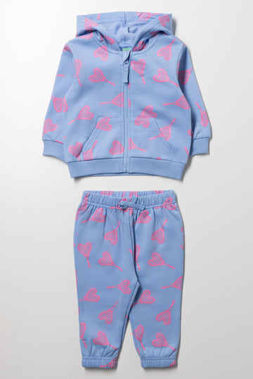 Blue Tennis Heart Tracksuit Set