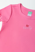 Pink Lovely Ribbed Baby T-Shirt (1)