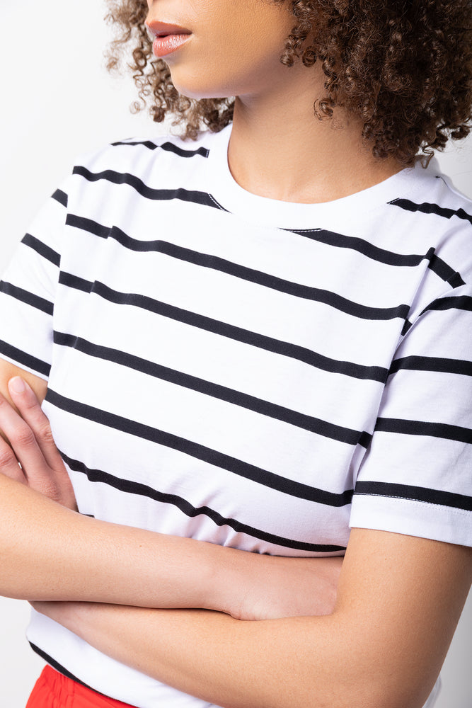 Short Sleeve Stripe Crewneck T-Shirt (3)