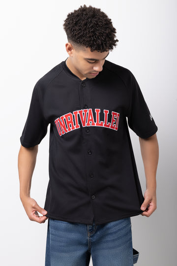 Unrivalled Graphic Baseball Shirt Black