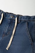 Blue Denim Drawcord Cargo Pants (1)
