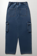 Blue Denim Drawcord Cargo Pants (2)