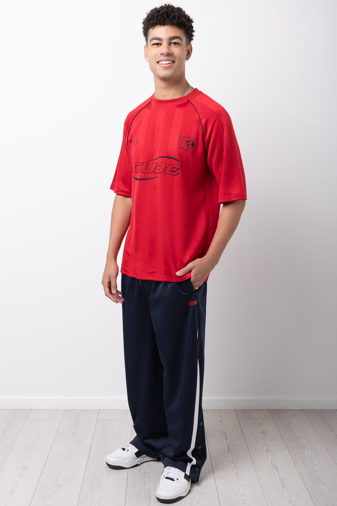 Navy Straight Leg Tricot Trackpants