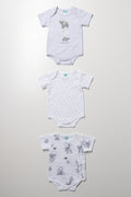 3 Pack Short Sleeve Body Vests Safari White