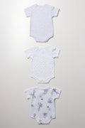 3 Pack Short Sleeve Body Vests Safari White (2)