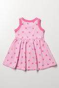 Pink Heart Print Baby Dress (2)