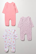 3 Pack Butterfly Print Sleepsuits (2)