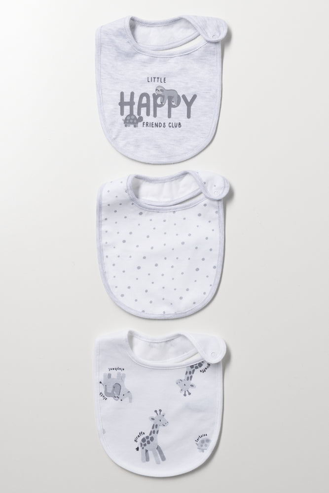 3 Pack Safari Animal Print Bibs