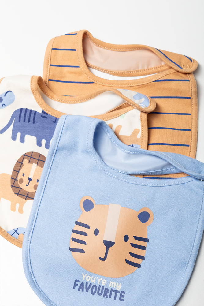 3 Pack Animal Print Baby Bibs (1)