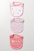 3 Pack Butterfly Print Bibs