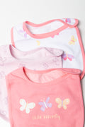 3 Pack Butterfly Print Bibs (1)