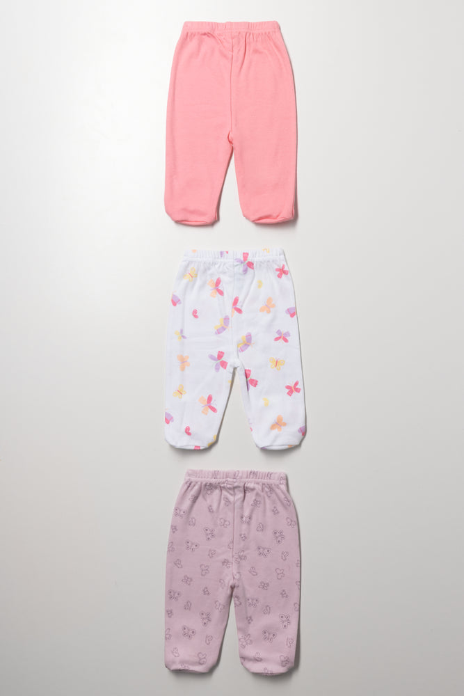 3 Pack Leggings Pink & White (2)