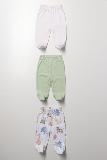3 Pack Baby Footed Pants