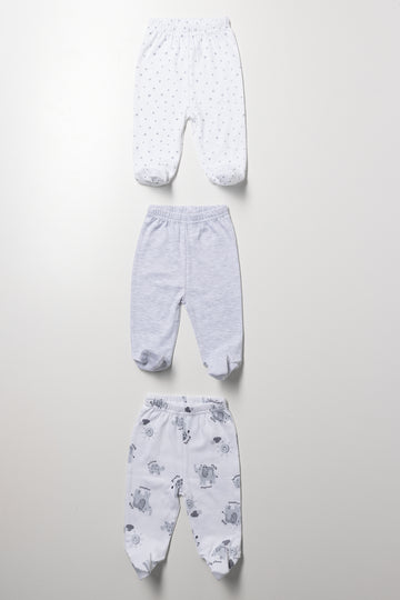 3 Pack Leggings Safari White